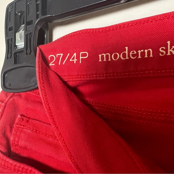 LOFT Modern Skinny Red Jeans with Raw Hem - Size 27/4P - Picture 6 of 11